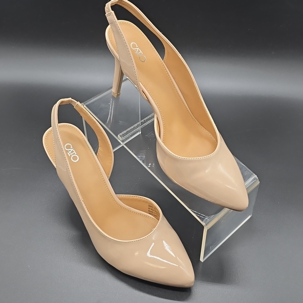 CATO | Women's | Slingback Pumps |Nude Patents | Pointed Toe | Size 10M